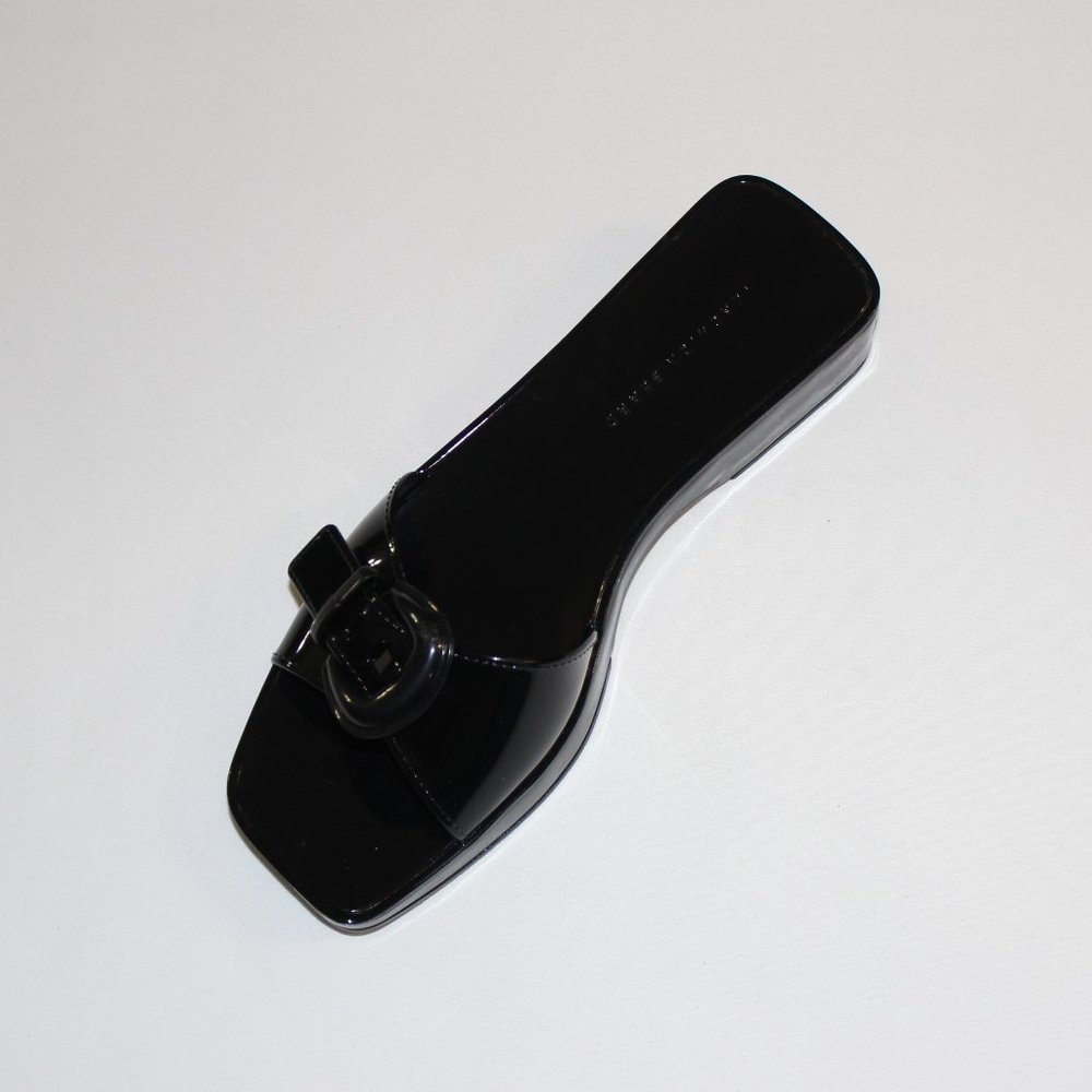 VERONICA BEARD DAVINA BLACK JELLY BUCKLE RESORT SANDALS US 8M/EUR38/UK5